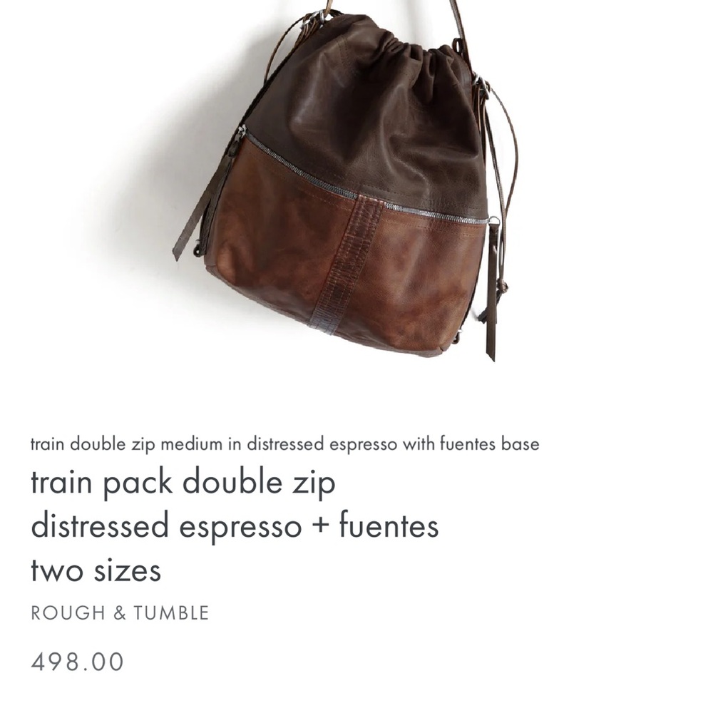 Rough and Tumble distressed espresso/ rustic pecan Train with 3 way LP strap - Picture 14 of 16